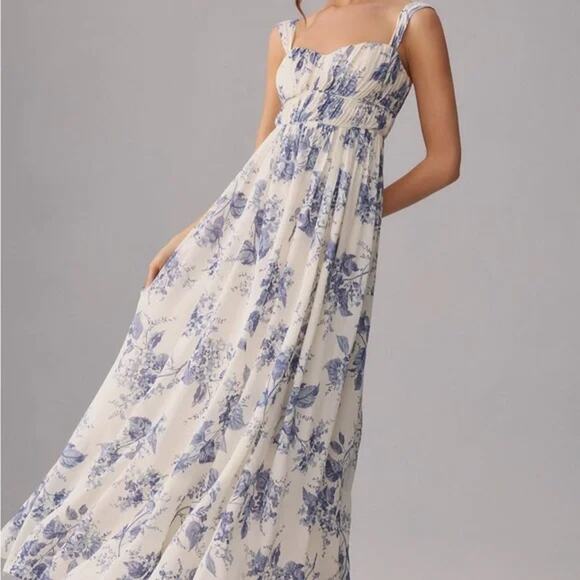 Reformation Jayde Maxi Dress - Lupine Floral Size 12 - Picture 4 of 16